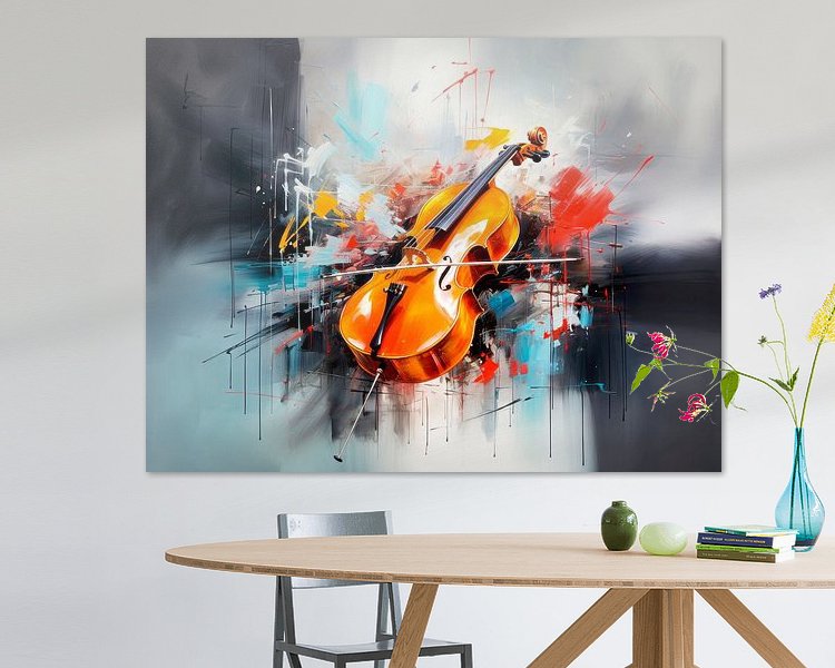 MUSIC ART Cello by Melanie Viola on canvas, poster, wallpaper and more